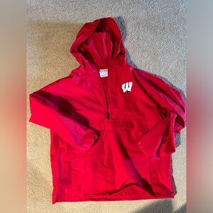 Brand new never worn Red Wisconsin Badger windbreaker. Champion Size L